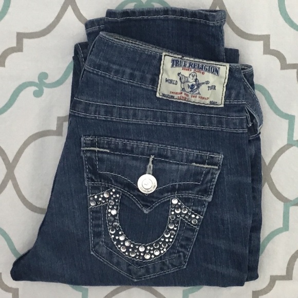 💙👖CUTE! TRUE RELIGION SKINNY👖💙28 5/6 33” SMALL - Picture 8 of 8